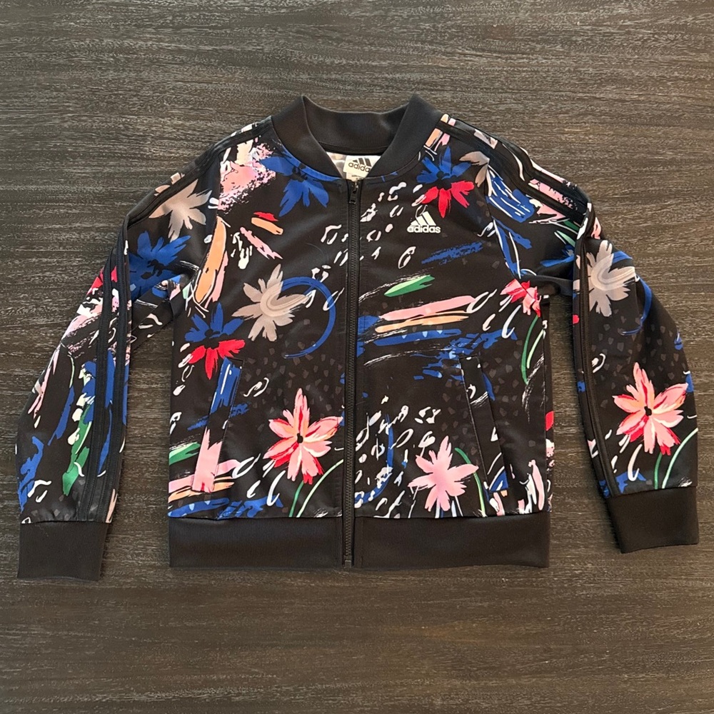 Adidas Girls S (7/8) Full Zip Athletic Jacket